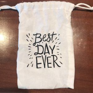 NWOT Best Day Ever drawstring bag. 100% cotton